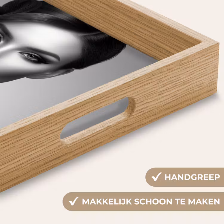 Vrouw - Lolly - Zwart Dienblad Rechthoek middel -USP_HandgreepNL