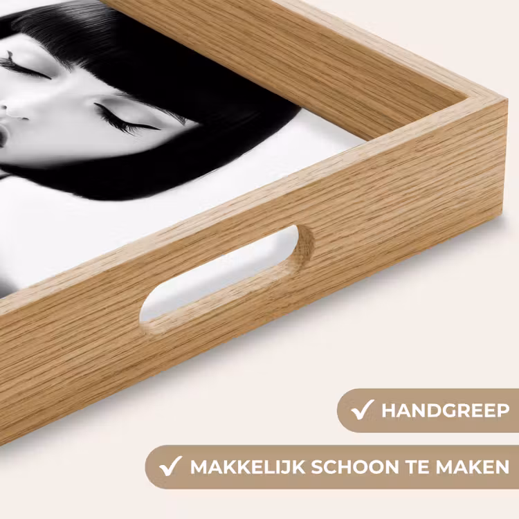 Vrouw - Lolly - Zwart - Wit Dienblad Rechthoek middel -USP_HandgreepNL
