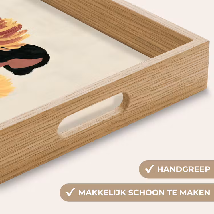 Vrouw - Minimalistisch - Bloem Dienblad Rechthoek middel -USP_HandgreepNL