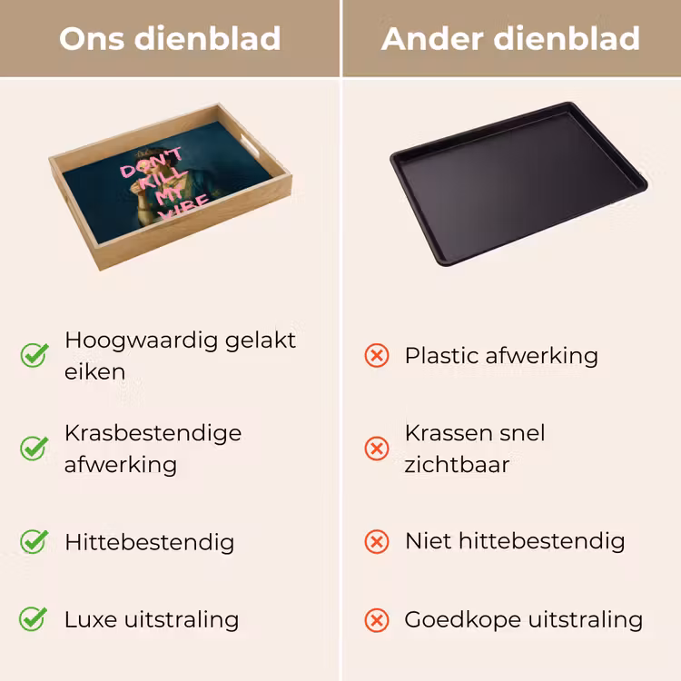 Vrouw - Portret - Kroon Dienblad Rechthoek middel -USP_VergelijkingNL