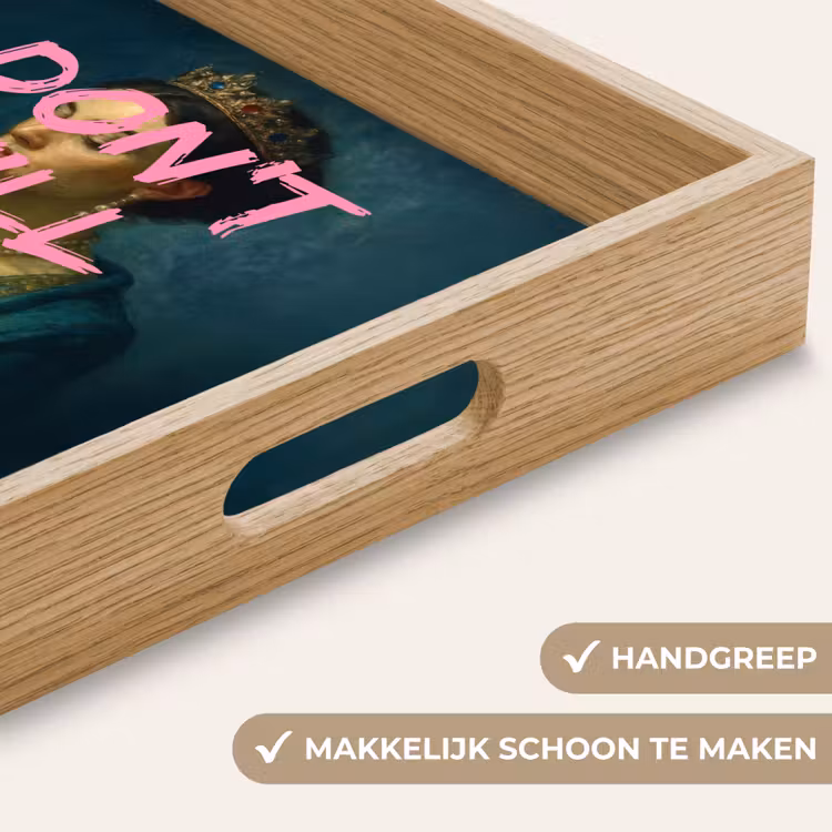 Vrouw - Portret - Kroon Dienblad Rechthoek middel -USP_HandgreepNL