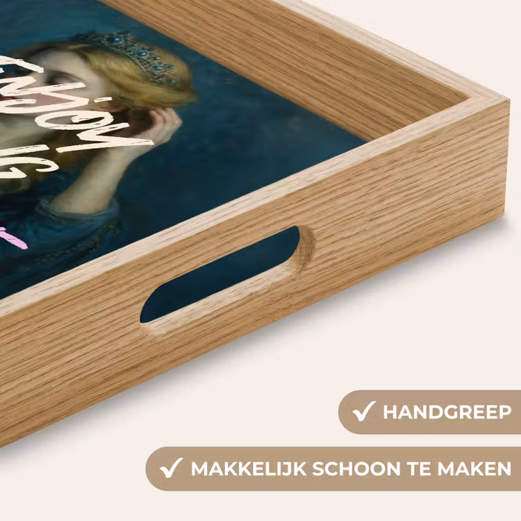 Vrouw - Roos - Quote Dienblad Rechthoek middel -USP_HandgreepNL