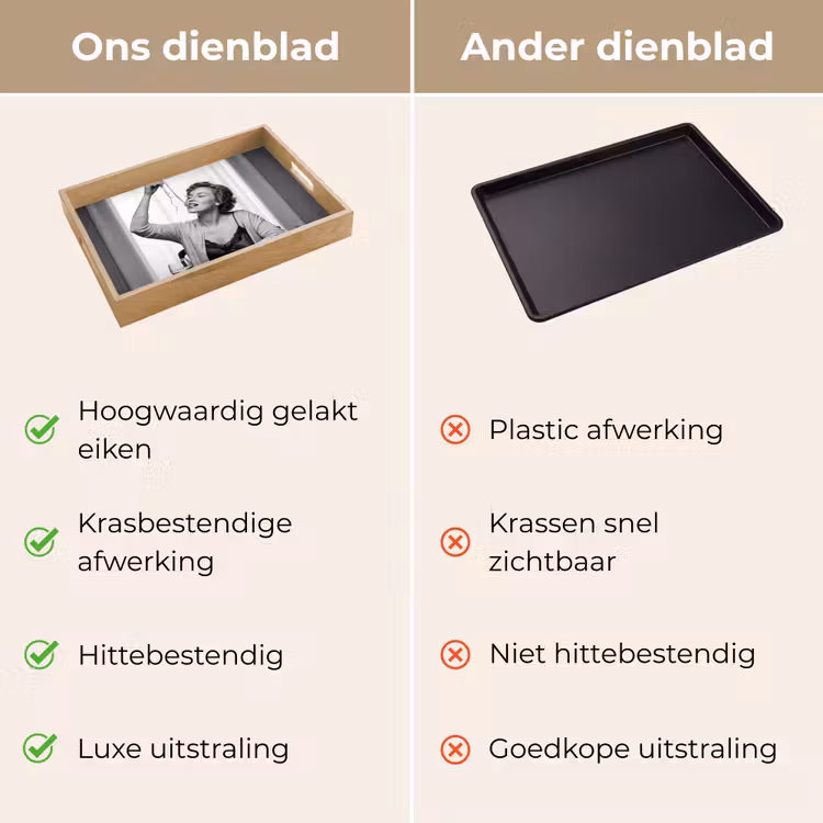 Vrouw - Spaghetti - Zwart - Wit Dienblad Rechthoek middel -USP_VergelijkingNL