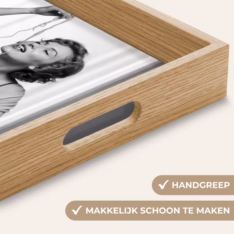 Vrouw - Spaghetti - Zwart - Wit Dienblad Rechthoek middel -USP_HandgreepNL