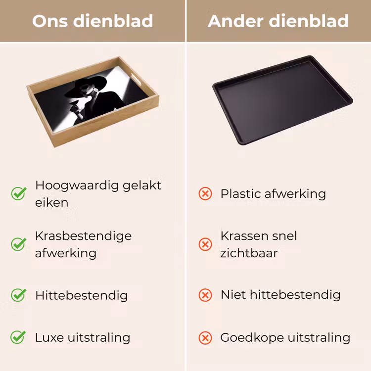 Vrouw - Wijn - Chic Dienblad Rechthoek middel -USP_VergelijkingNL
