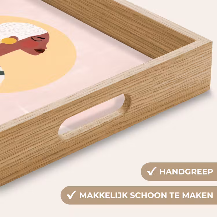 Vrouw - Zon - Kleurrijk Dienblad Rechthoek middel -USP_HandgreepNL