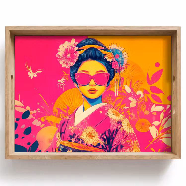 Vrouw - Zonnebril - Abstract - Oranje Dienblad Rechthoek middel -z3d_shopping