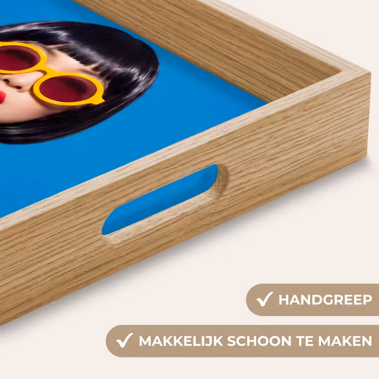 Vrouw - Zonnebril - Pop Art - Portret - Geel Dienblad Rechthoek middel -USP_HandgreepNL