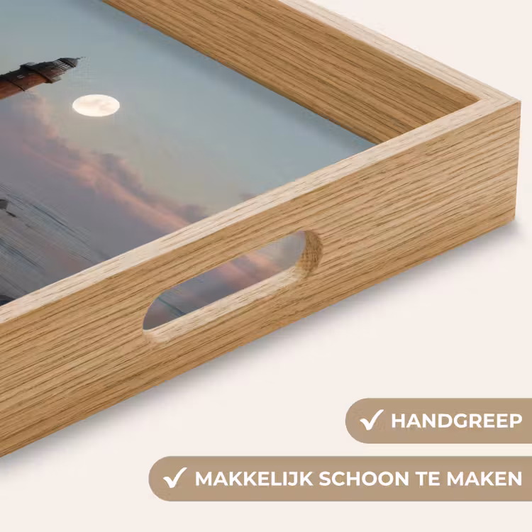 Vuurtoren - Stenen - Water - Maan Dienblad Rechthoek middel -USP_HandgreepNL
