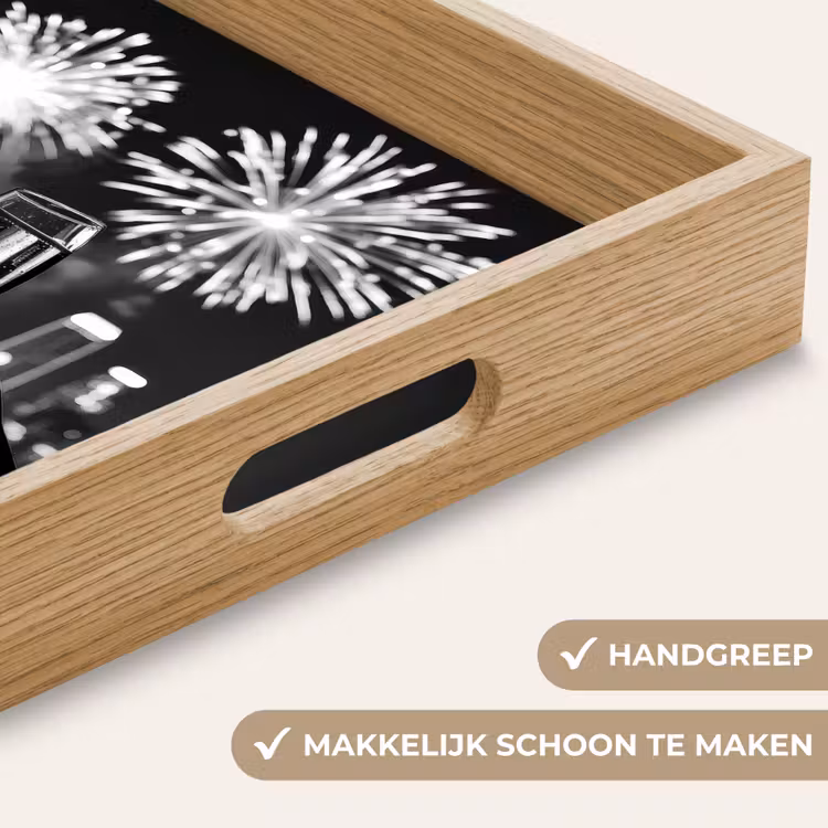 Vuurwerk - Proosten - Skyline - Champagne Dienblad Rechthoek middel -USP_HandgreepNL