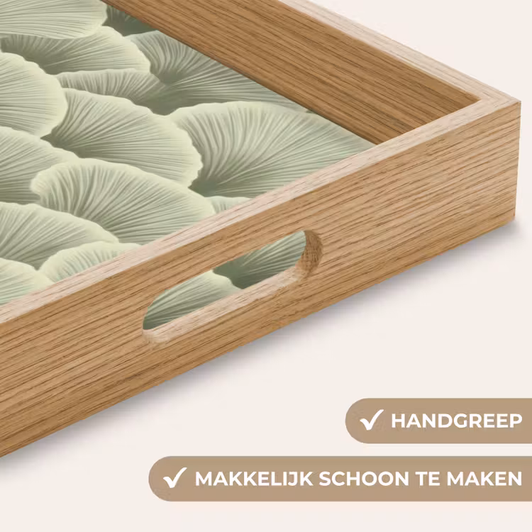 Waaier - Blad - Groen Dienblad Rechthoek middel 911 -USP_HandgreepNL