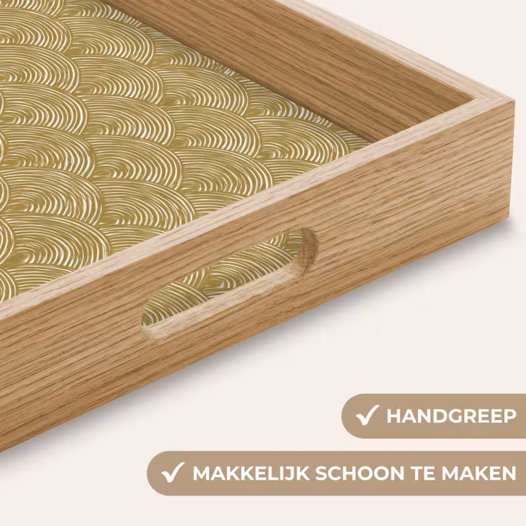 Waaier - Geometrisch - Groen Dienblad Rechthoek middel 911 -USP_HandgreepNL