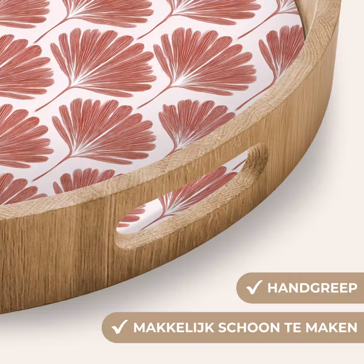 Waaier - Motief - Terra Dienblad Rond middel 914 -USP_HandgreepNL