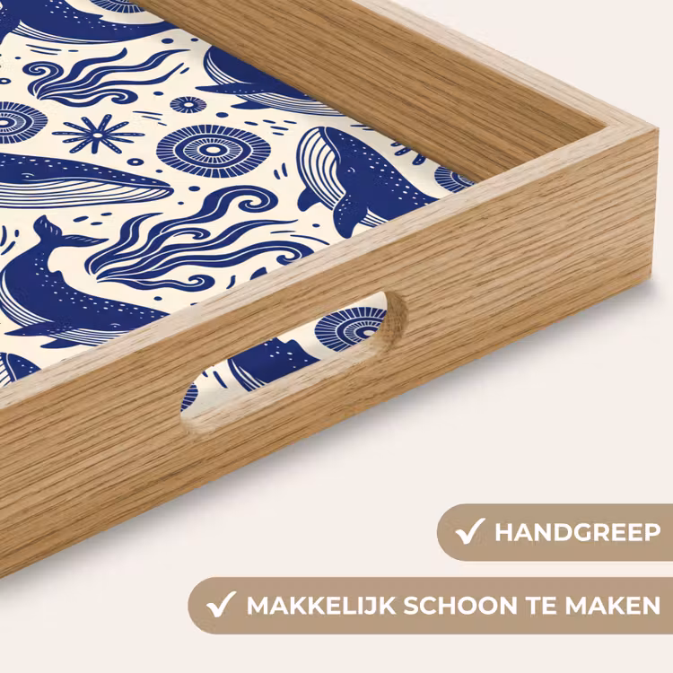 Walvis - Onderwater - Dieren - Abstract - Blauw Dienblad Rechthoek middel -USP_HandgreepNL