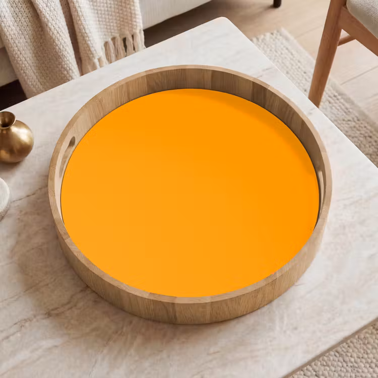 Warm - Ochre - Oranje Dienblad Rond middel 914 -sfeer1
