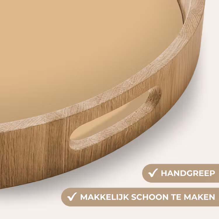 Warm - Sand - Nude Dienblad Rond middel 914 -USP_HandgreepNL