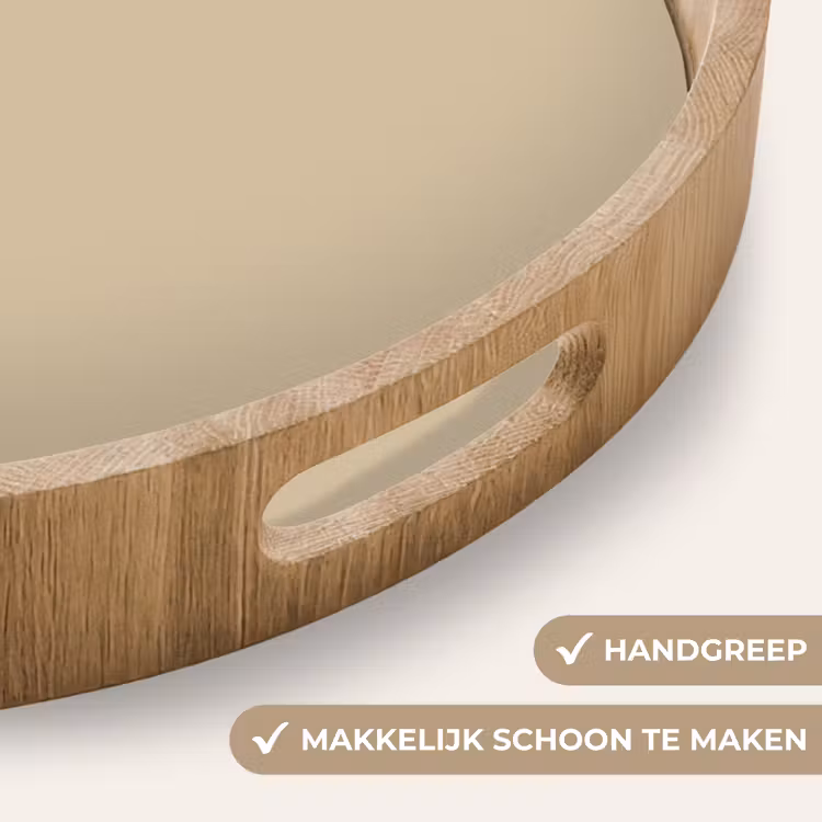 Warm - Sand - Nude Dienblad Rond middel 914 -USP_HandgreepNL