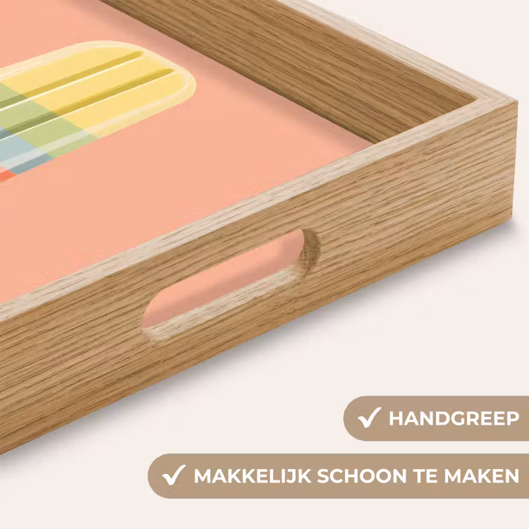 Waterijsje - Pasteltinten - Minimalistisch Dienblad Rechthoek middel -USP_HandgreepNL