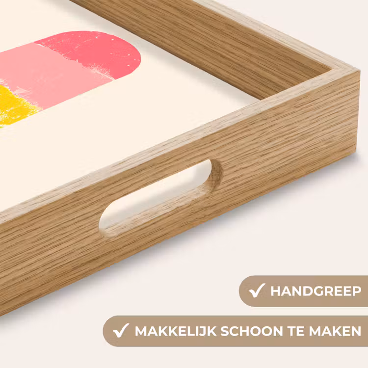 Waterijsje - Retro - Stokje - Roze Dienblad Rechthoek middel -USP_HandgreepNL