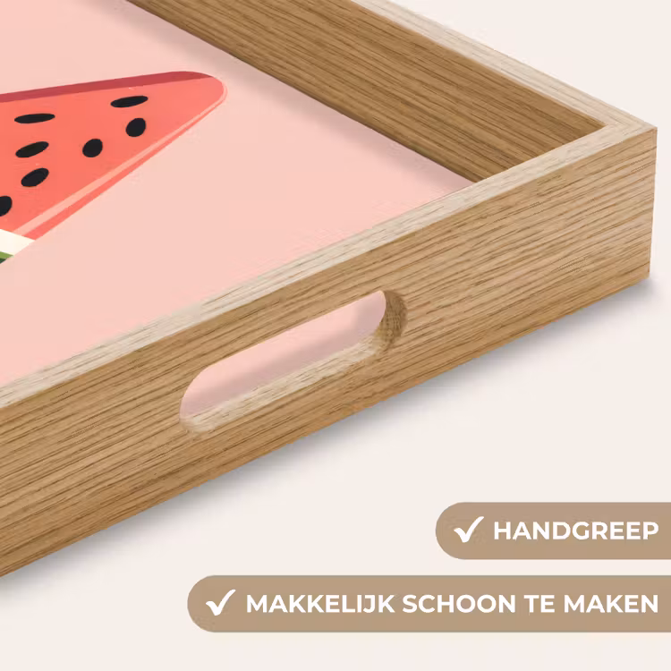 Watermeloen - Ijsje - Pitjes - Rood Dienblad Rechthoek middel -USP_HandgreepNL