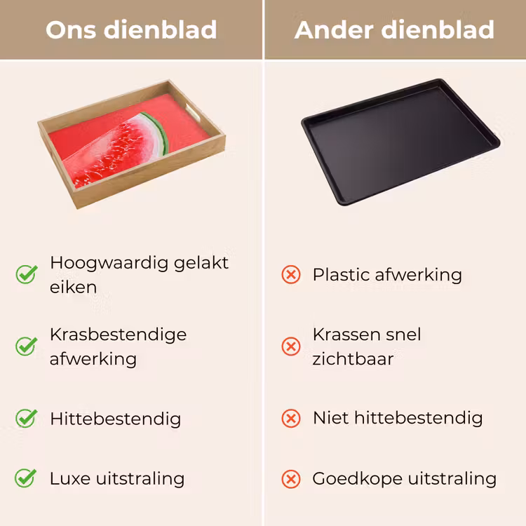 Watermeloen - Rood - Zomers Dienblad Rechthoek middel -USP_VergelijkingNL