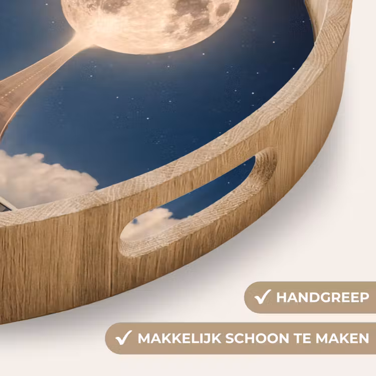 Dienblad - Weg - Maan - Nacht - Weg - Maan - Nacht Dienblad Rond middel