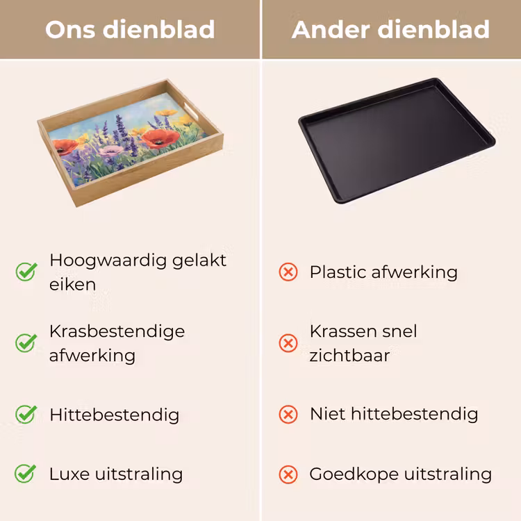 Weide - Bloemen - Kleurrijk Dienblad Rechthoek middel -USP_VergelijkingNL