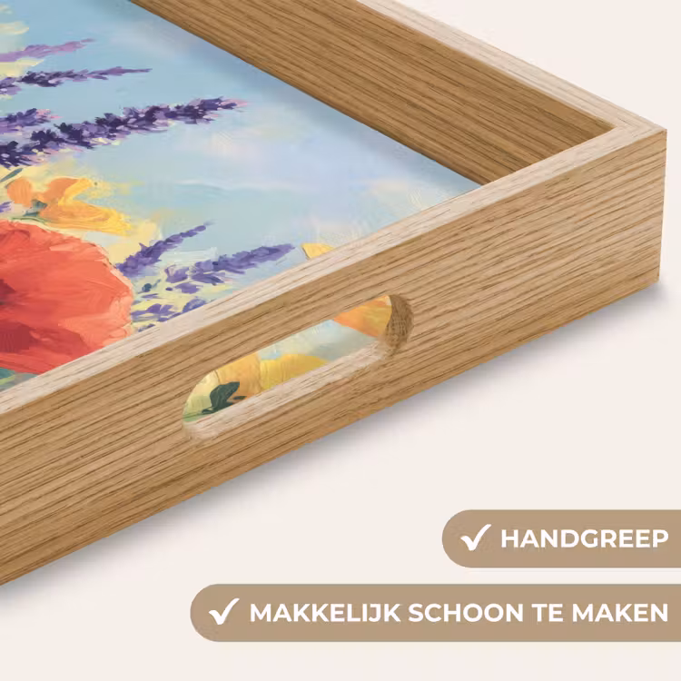 Weide - Bloemen - Kleurrijk Dienblad Rechthoek middel -USP_HandgreepNL
