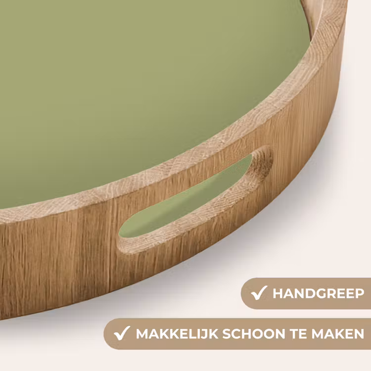 Whispering - Sage - Groen Dienblad Rond middel 914 -USP_HandgreepNL