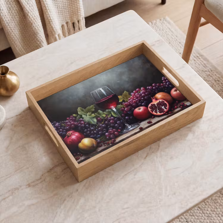 Wijn - Fruit - Stilleven Dienblad Rechthoek middel -sfeer1