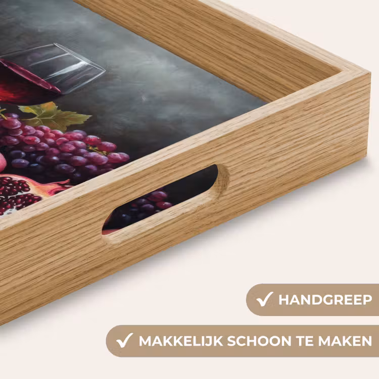 Wijn - Fruit - Stilleven Dienblad Rechthoek middel -USP_HandgreepNL