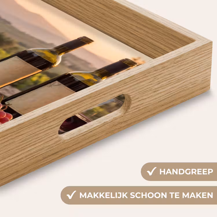 Wijn - Glazen - Druiven - Wijngaard Dienblad Rechthoek middel -USP_HandgreepNL