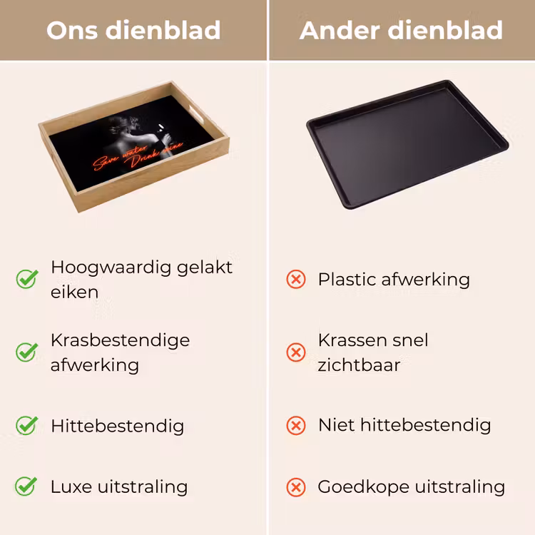 Wijn - Vrouw - Neon - Quote Dienblad Rechthoek middel -USP_VergelijkingNL