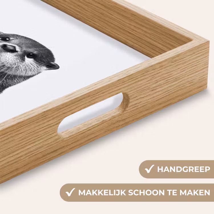 Wijnfles - Otter - Zwart Dienblad Rechthoek middel -USP_HandgreepNL