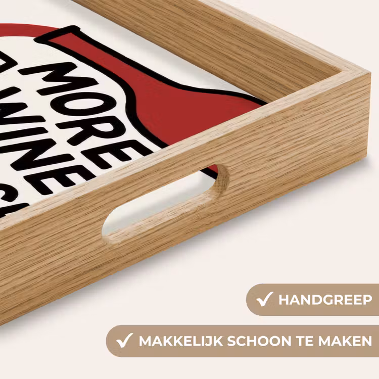 Wijnfles - Quote - Rood - Glas Dienblad Rechthoek middel -USP_HandgreepNL