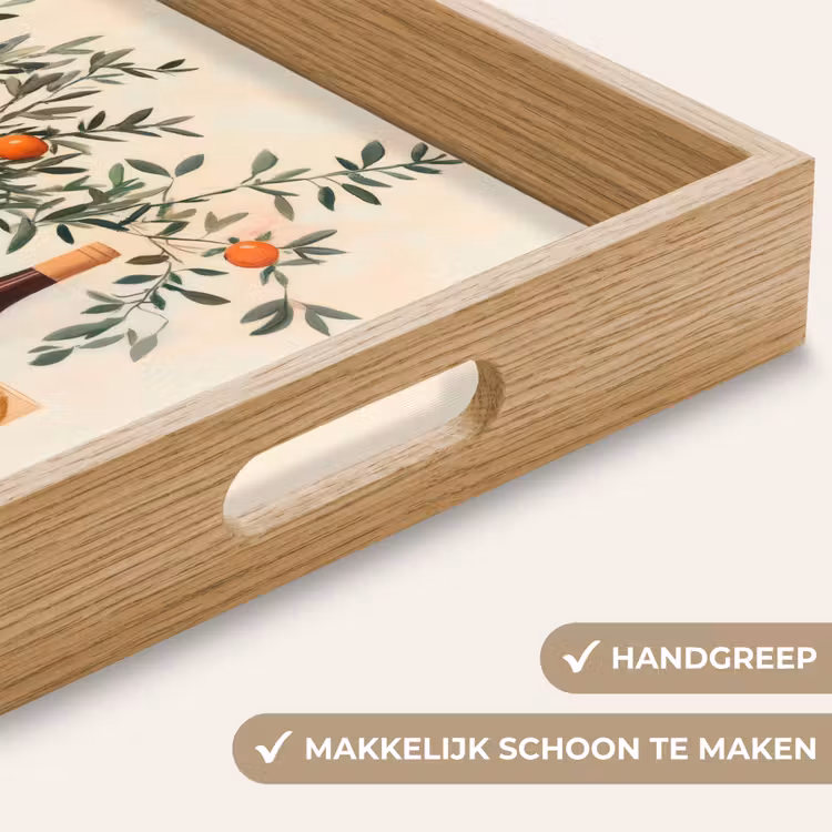 Wijnflessen - Takken - Sinaasappels Dienblad Rechthoek middel -USP_HandgreepNL