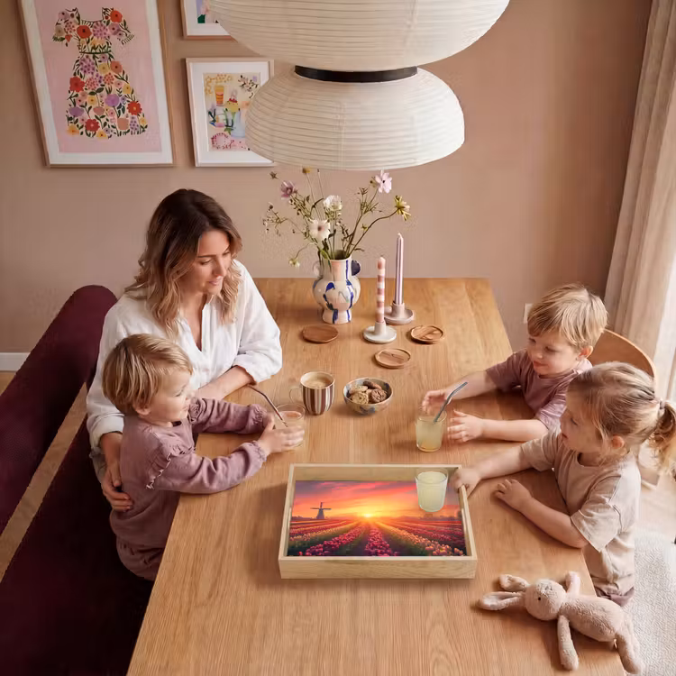 Windmolen - Zonsondergang - Landschap Dienblad Rechthoek middel -sfeer4