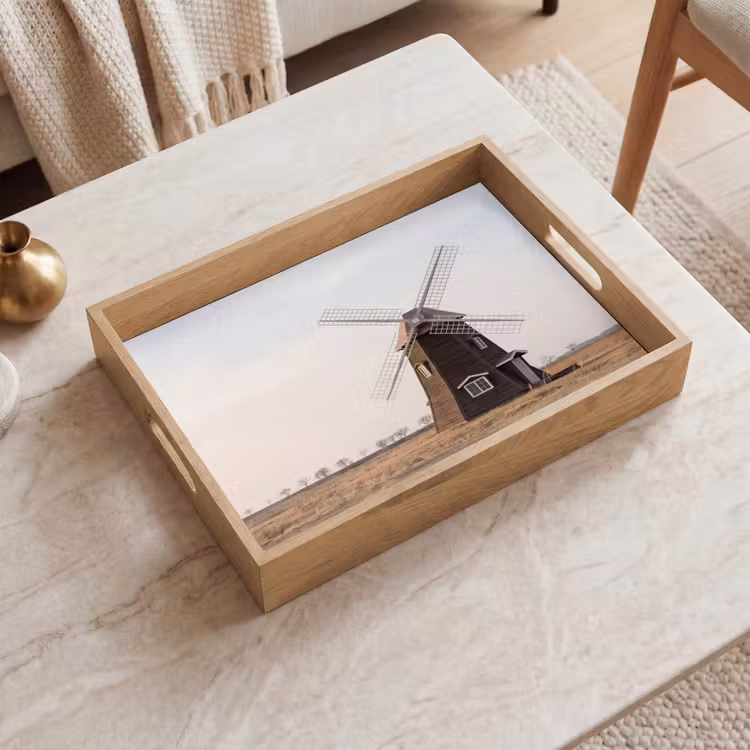 Windmolens - Landschap - Veld Dienblad Rechthoek middel -sfeer1
