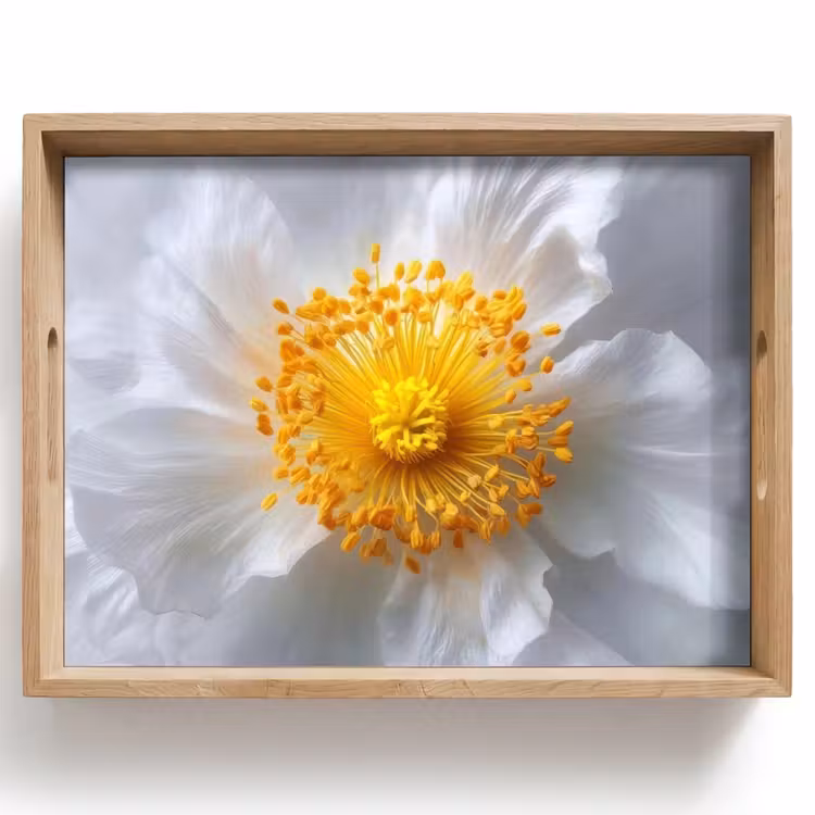 Wit - Bloem - Elegant Dienblad Rechthoek middel -z3d_shopping