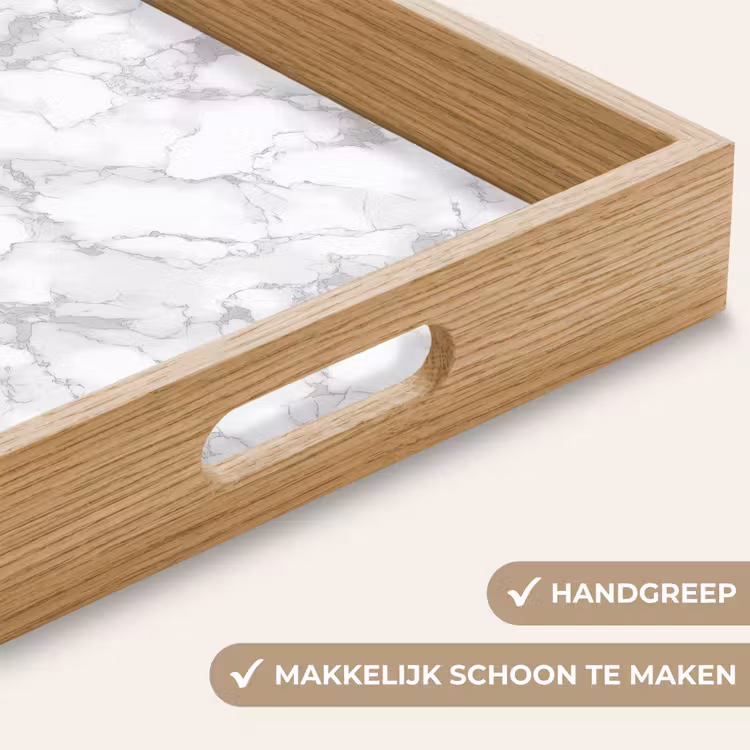 Wit - Marmer - Grijs Dienblad Rechthoek middel 911 -USP_HandgreepNL