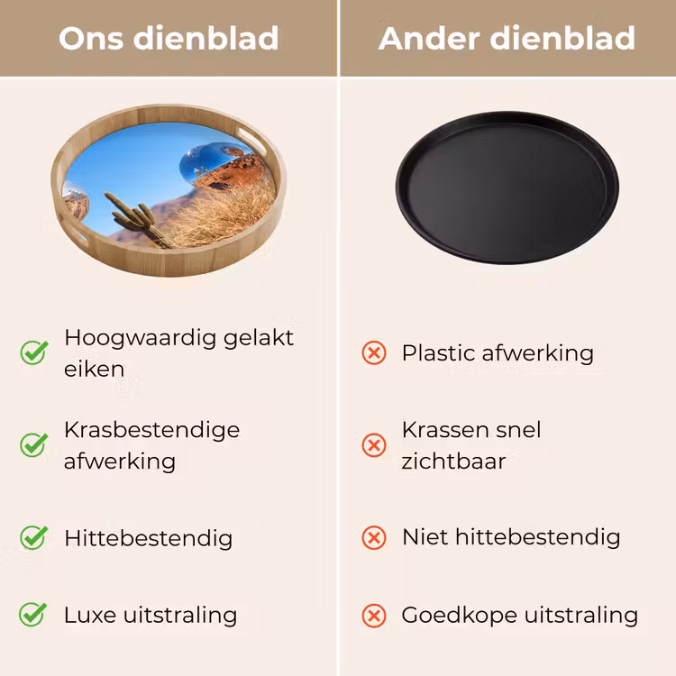 Dienblad - Woestijn - Spiegelbal - Kunst - Woestijn - Spiegelbal - Kunst Dienblad Rond middel