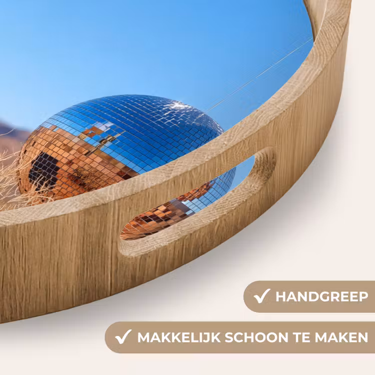Dienblad - Woestijn - Spiegelbal - Kunst - Woestijn - Spiegelbal - Kunst Dienblad Rond middel
