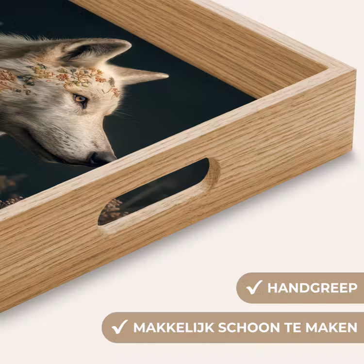 Wolf - Bloemen - Natuur Dienblad Rechthoek middel -USP_HandgreepNL