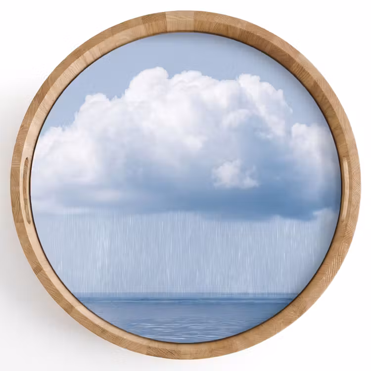 Dienblad - Wolk - Regen - Natuur - Wolk - Regen - Natuur Dienblad Rond middel