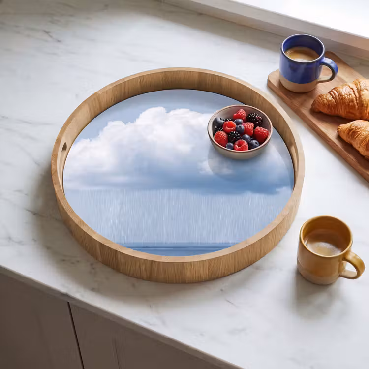 Dienblad - Wolk - Regen - Natuur - Wolk - Regen - Natuur Dienblad Rond middel