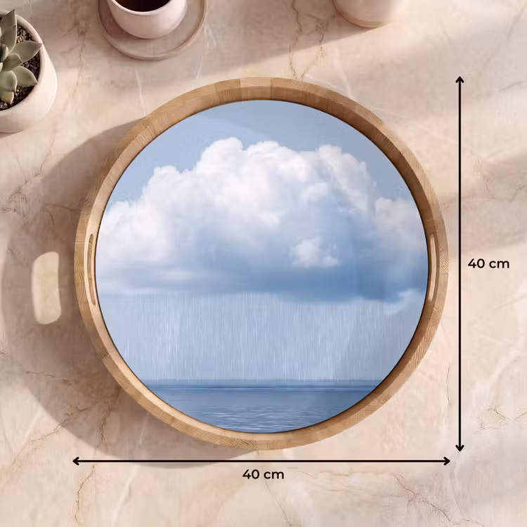 Dienblad - Wolk - Regen - Natuur - Wolk - Regen - Natuur Dienblad Rond middel