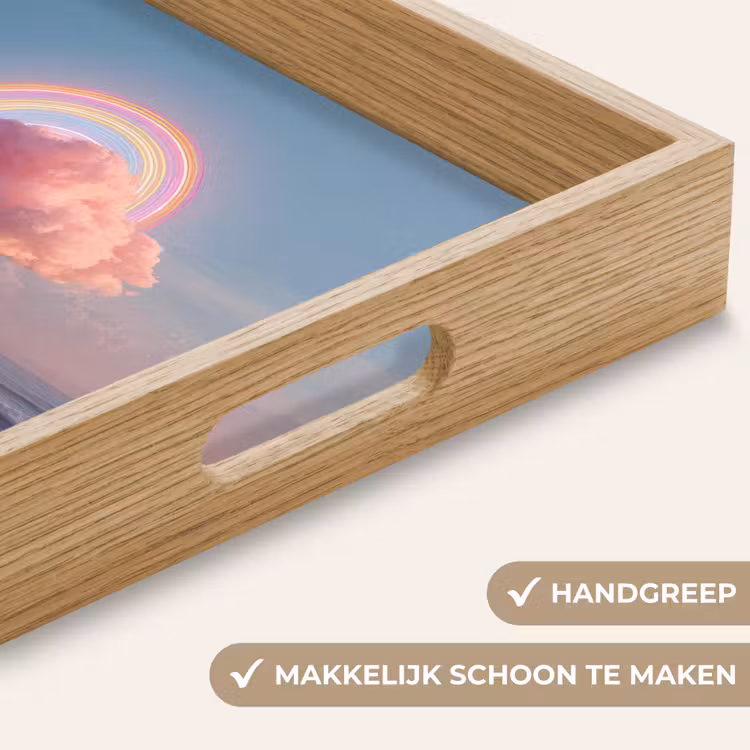 Wolk - Regenboog - Zee Dienblad Rechthoek middel -USP_HandgreepNL