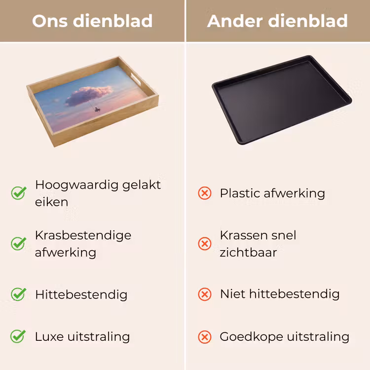 Wolk - Schommel - Kleurrijke lucht Dienblad Rechthoek middel -USP_VergelijkingNL