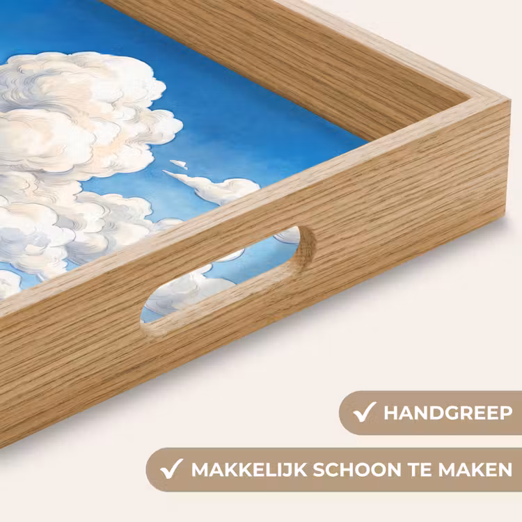 Wolken - Blauwe lucht - Natuur - Modern - Wit Dienblad Rechthoek middel -USP_HandgreepNL