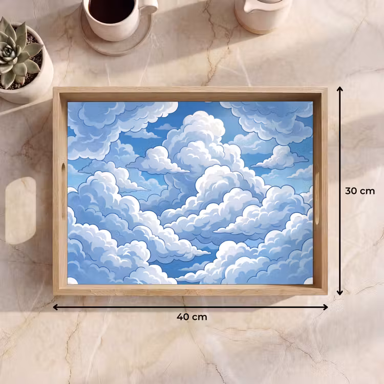Wolken - Hemel - Abstract - Wit Dienblad Rechthoek middel -USP_Formaat